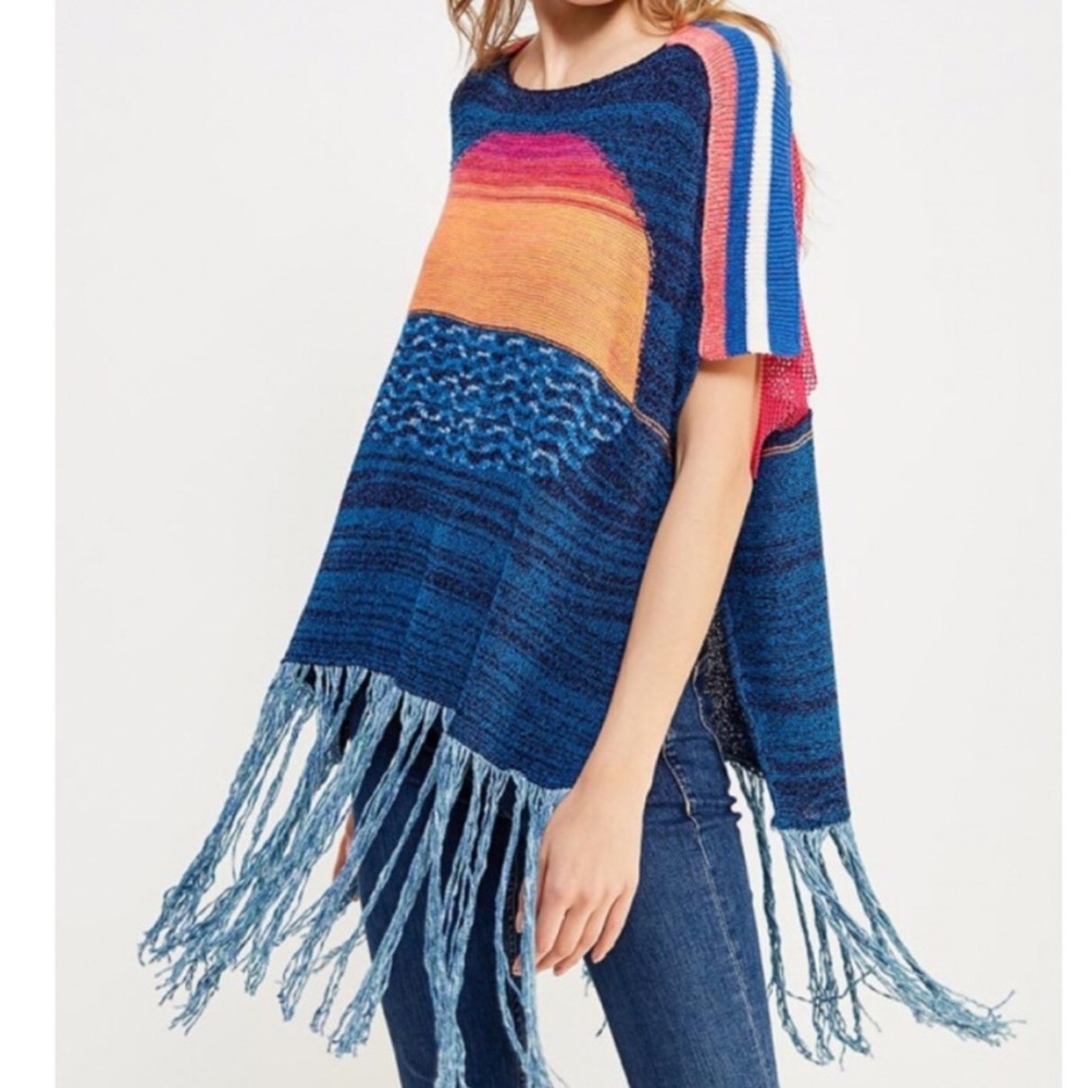 Free People Sunset Fringe Poncho, XS/S, M/L NWT - Picture 6 of 8